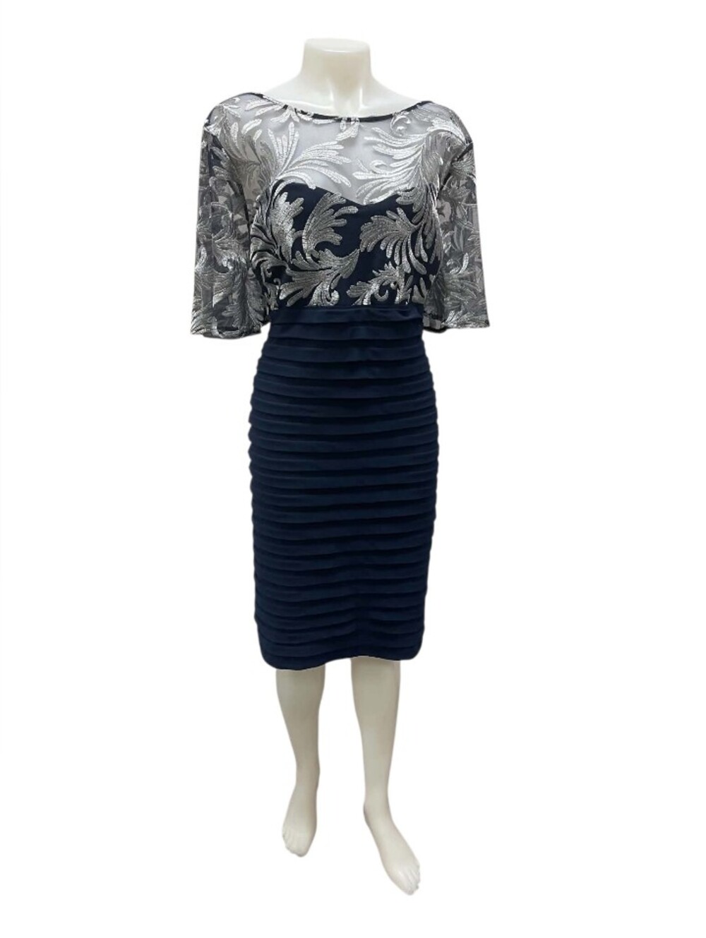 Laura Plus NWT Royal Blue Silver Mini Dress Size 18